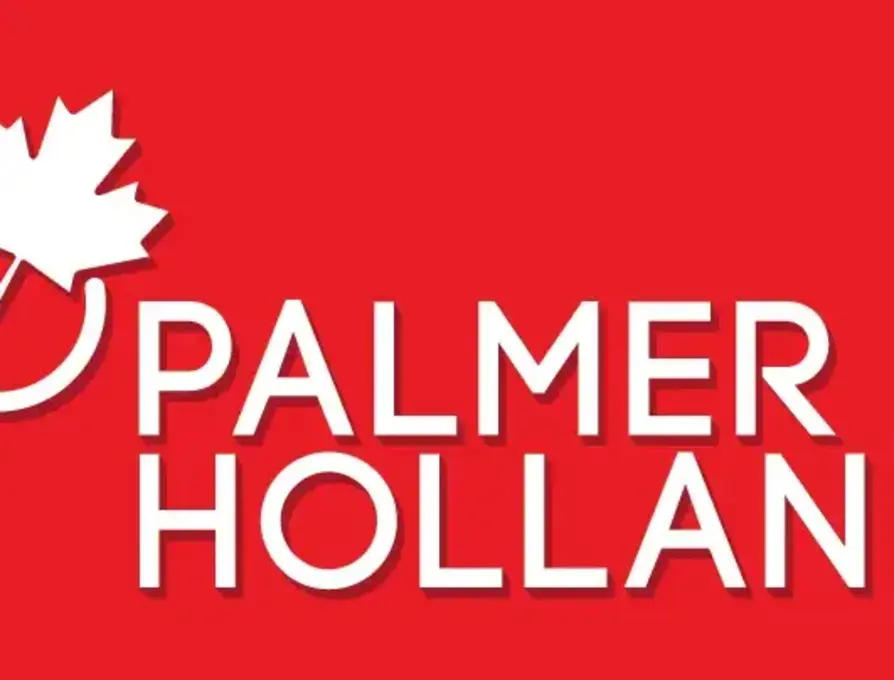 Palmer Holland logo with Canadian leaf on read background