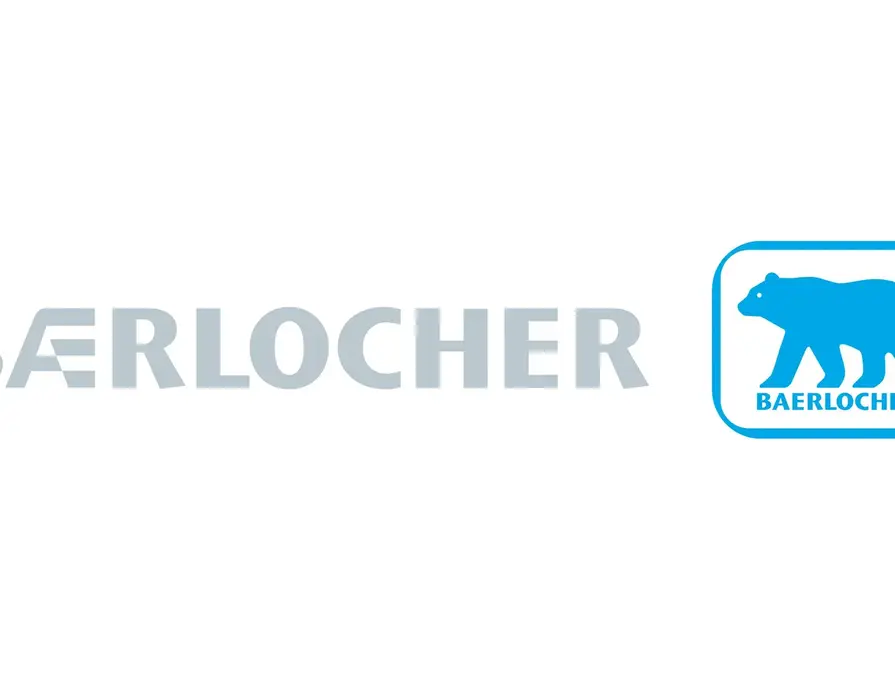 Blue and grey baerlocher logo