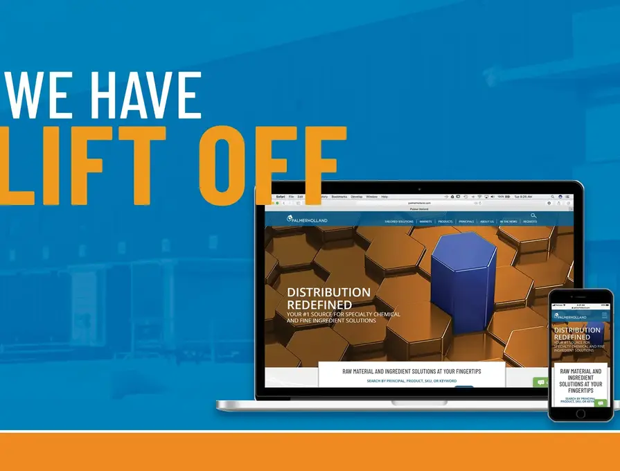 We have lift off text on blue background with images of laptop and mobile phone