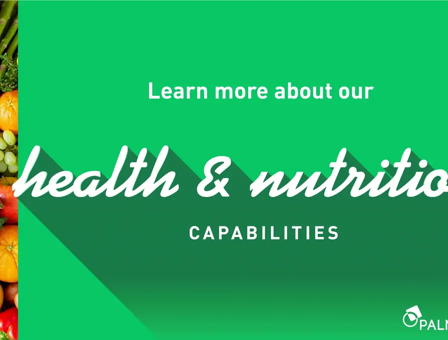 green background, health and nutrition title