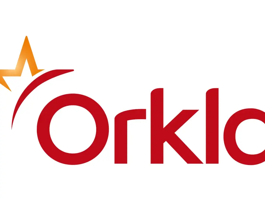 Red and orange Orkla logo