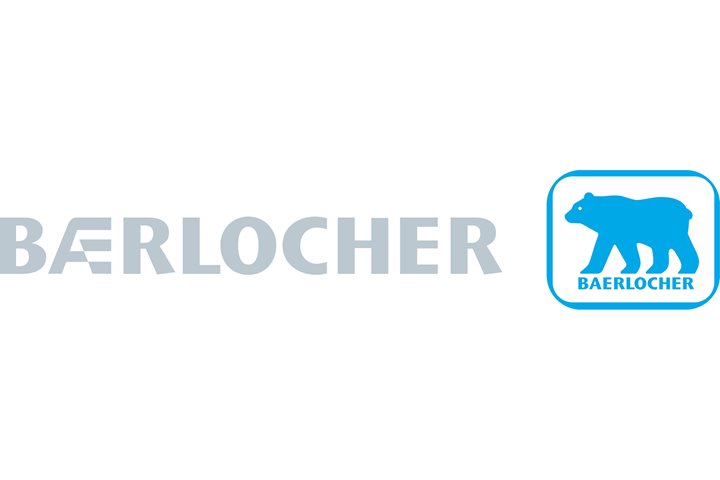 Blue and grey baerlocher logo